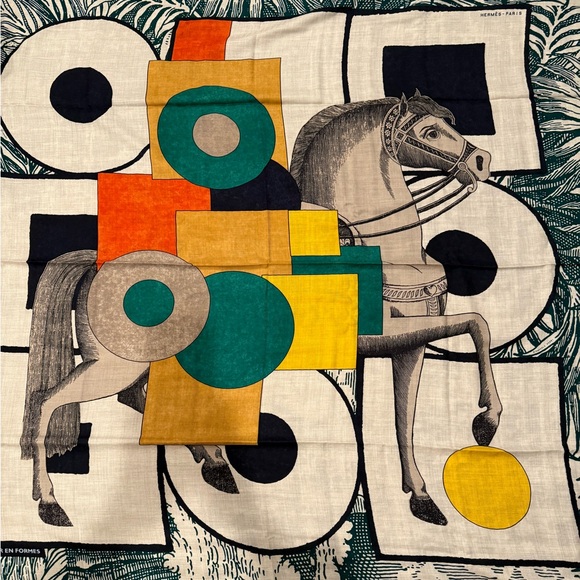 Hermes Brand New Cavalier en Formes shawl 140 - Picture 1 of 6